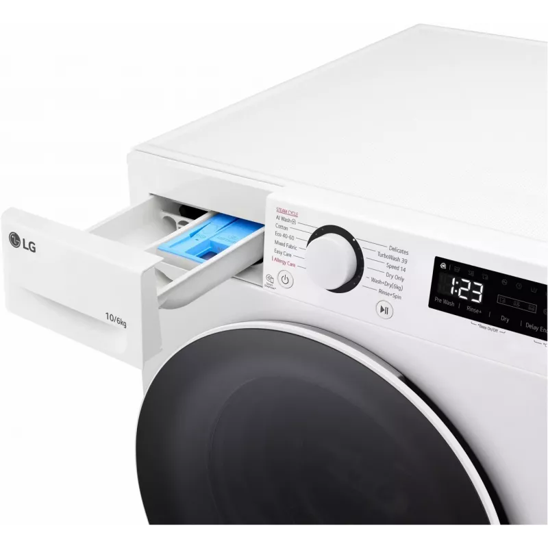 LG F4DR510S0W Skalbimo mašina su džiovinimu 10 kg 1400 aps/min Balta