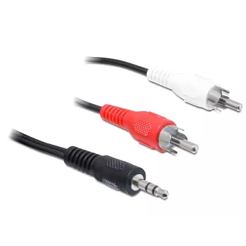 Garso kabelis DeLOCK 84000 1,5 m 2xRCA 3,5 mm Juodas