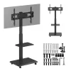 Grindinis TV stovas ergo office ER-304 B, maks. apkrova 50 kg, VESA 600x400