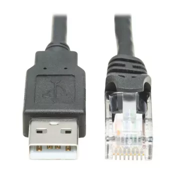EATON TRIPPLITE USB-A į RJ45 Rollover konsolės kabelis M/M - Cisco suderinamas 250 Kbps 1,83m juodas (U009-006-RJ45-X)
