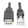 EATON TRIPPLITE USB-A į RJ45 Rollover konsolės kabelis M/M - Cisco suderinamas 250 Kbps 1,83m juodas (U009-006-RJ45-X)