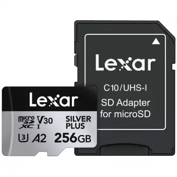 Lexar Silver Plus 256GB microSD kortelė C10 A2 U3 V30 205/150MB/s