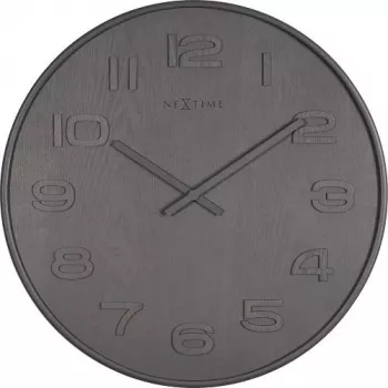 NeXtime klok 3095gs Wood Wood Big sieninis laikrodis, pilkas, Ø52,8 cm
