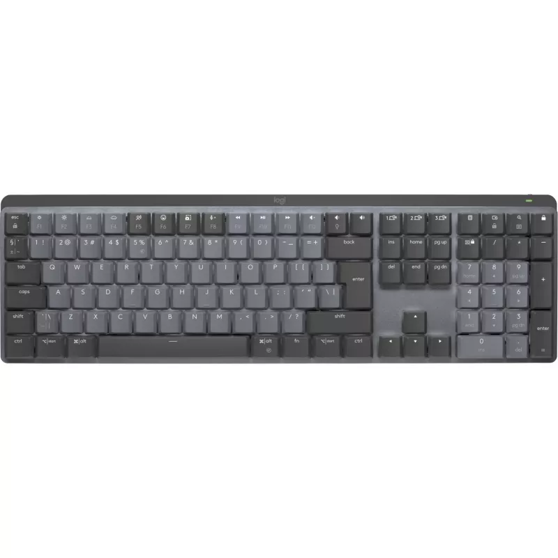 Logitech MX Mechanical belaidė mechaninė klaviatūra, RF Wireless + Bluetooth, QWERTY US International, Graphite