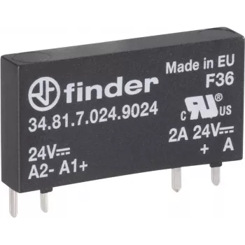 Finder kietojo kūno PCB relė, serija 34, 34.81.7.024.9024, apkrovos srovė 2 A, perjungimo įtampa 24 V/DC
