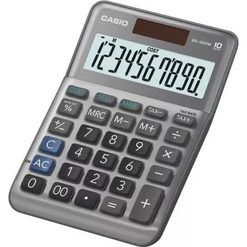 Pagrindinis skaičiuotuvas Casio MS-100FM stalinis 10 skaitmenų pilka