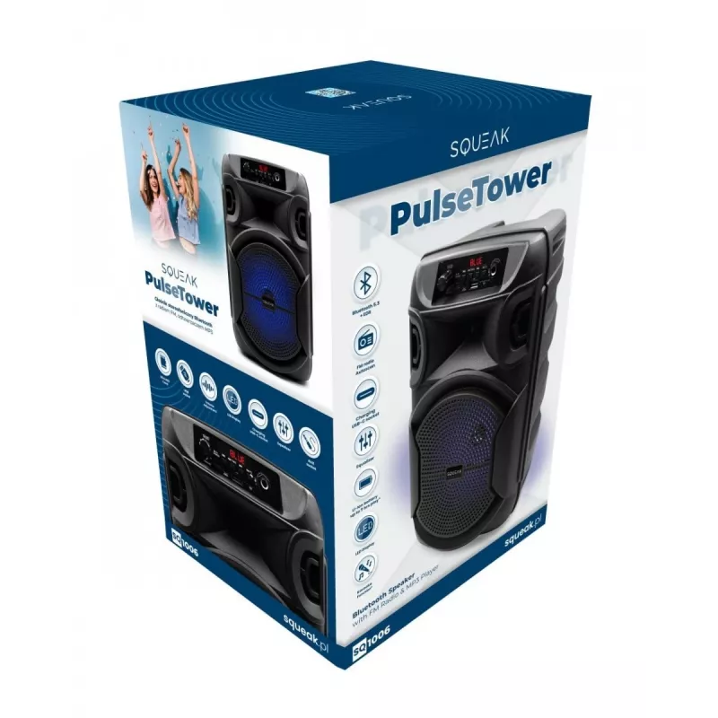 BELAIDIS KOLONĖLĖ SQUEAK PULSETOWER SQ1006, BLUETOOTH 5.3, 30W, JUODA