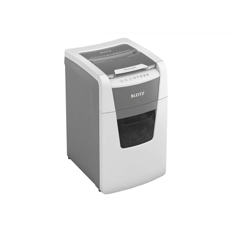 Leitz IQ Autofeed Office 150 automatinis popieriaus smulkintuvas P4, skersinis pjovimas, 22 cm, 4 x 30 mm, 44 l, 350 lapų, 55 dB