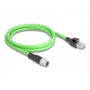 Tinklo kabelis DeLOCK M12 X-koduotas 8 kontaktų kištukas į RJ45 kištuką PUR (TPU) 1 m