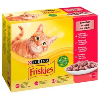 Friskies Mix mėsa – šlapias kačių ėdalas – 12 x 85 g