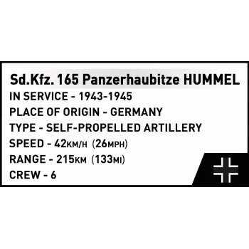 Konstrukcinis rinkinys Cobi Panzerhaubitze Hummel 1118 dalių modelio rinkinys
