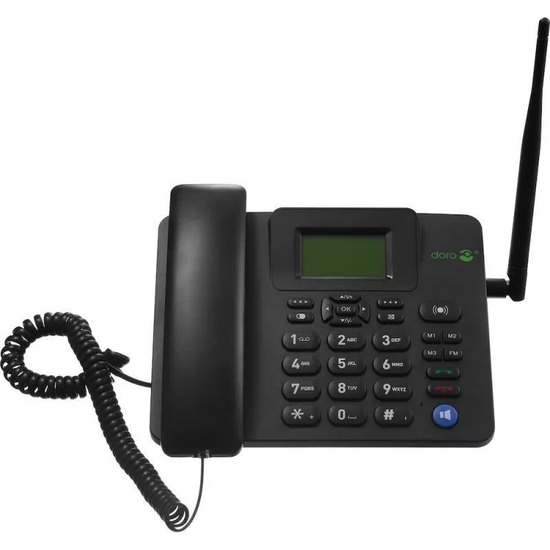 IP telefonas Doro 4100H juodas laidinis ragelis LCD 128x64 500 įrašų
