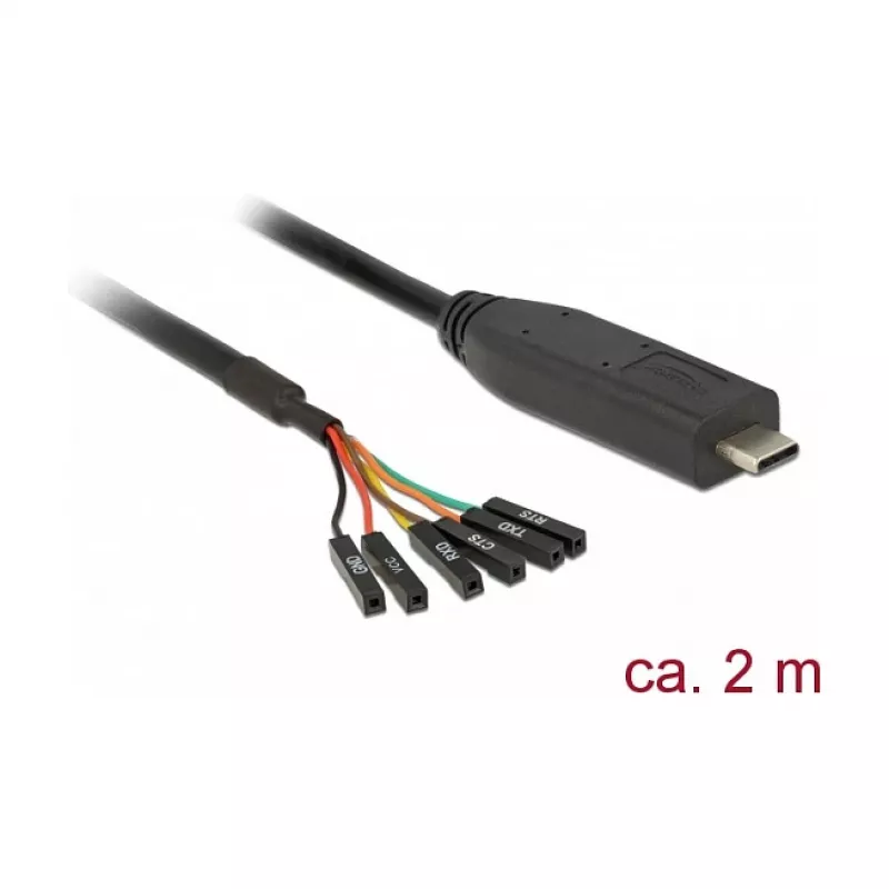 USB 2.0 Type-C į LVTTL serijinis kabelis DeLOCK 63946 2 m juodas