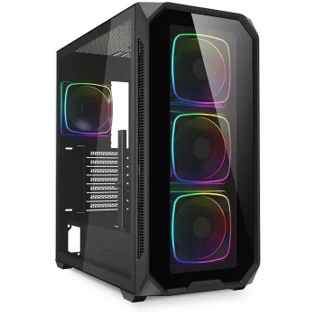 Korpusas PC Sharkoon AK5G RGB Midi Tower Juodas
