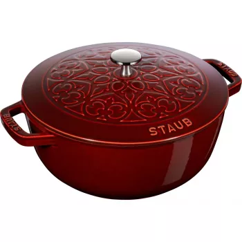 Apvalus ketaus puodas lelija Staub - 3,5 l, Granatas