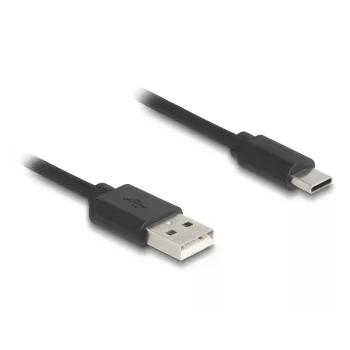DeLOCK USB 2.0 kabelis USB A – USB C, 0,75 m, juodas, 90368