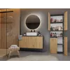 Vonios spintelė Top e Shop NEL 1K DK ANT/ART KP — grafito/ąžuolo, laisvai pastatoma, 5 lentynos, 600×300×1740 mm