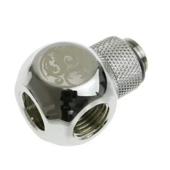 Bitspower Adapter T-Splitter G1/4 colio AG į 2x G1/4 colio IG - Sukamas, TII, Sidabrinis Blizgus