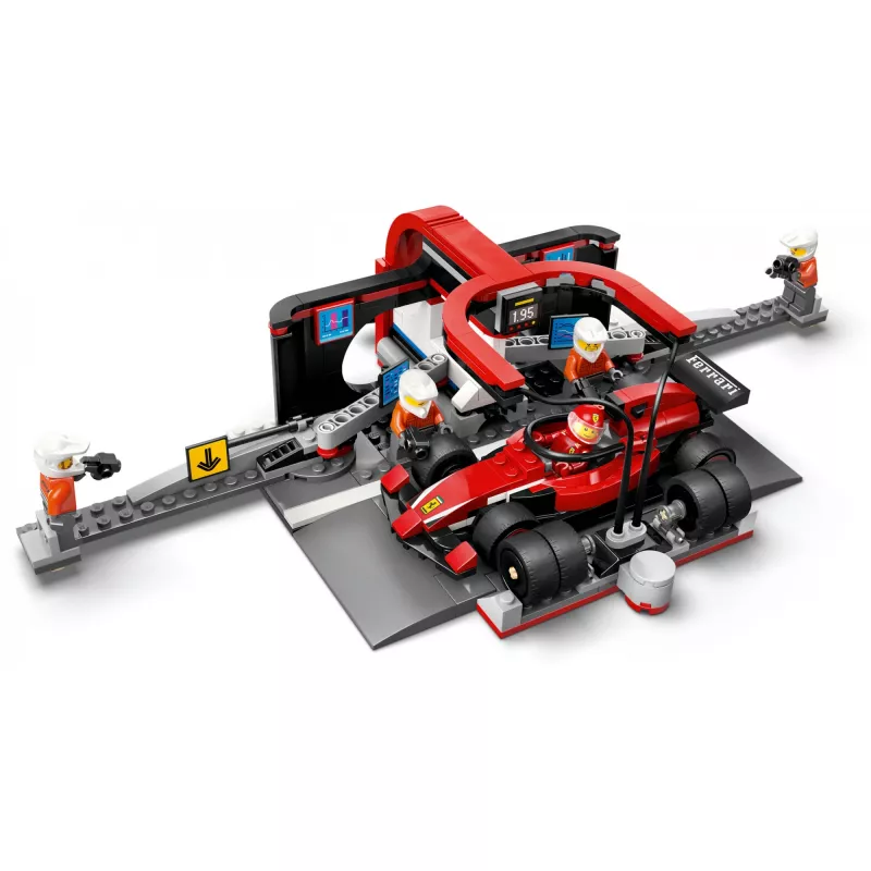 LEGO City F1 Pit Stop 60443 – Ferrari F1 automobilis, 322 dalys, 5 minifigūrėlės, 6+