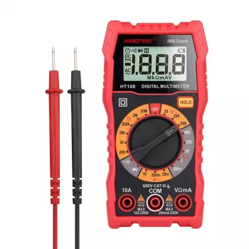 Multimetras Habotest HT108L — nuolatinė įtampa iki 600 V, kintamoji įtampa iki 600 V, 10 A diapazonas
