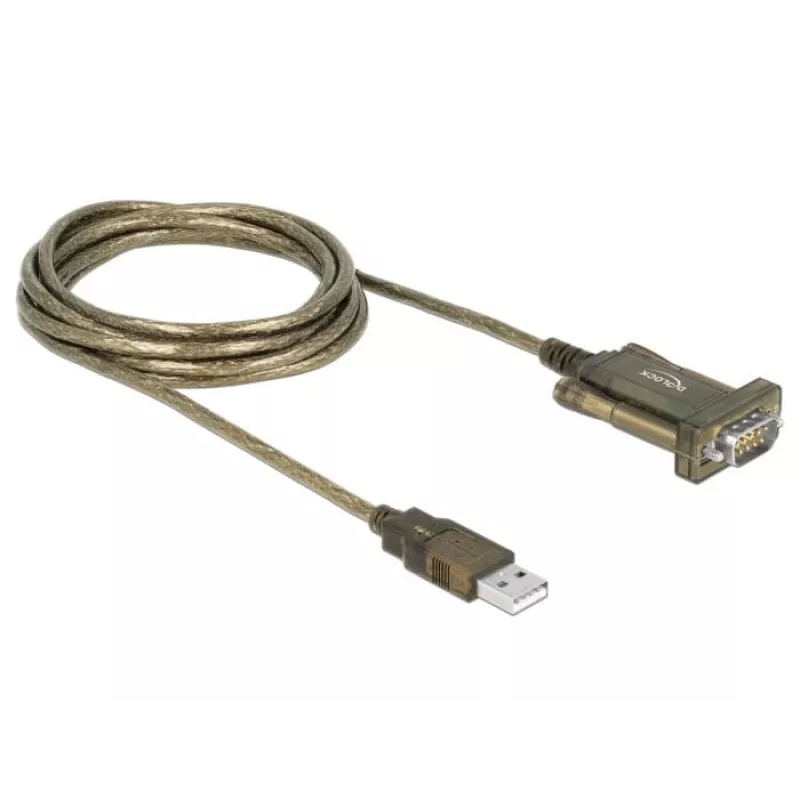 Serijinis kabelis DeLOCK 64073 USB Type-A DB-9 Skaidrus 2m