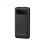 Power bank RealPower PB-10000 Plus 10 000 mAh 20W 2×USB-A 1×USB-C juoda