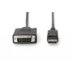 ASM AK-340301-030-S ASSMANN Kabelis DisplayPort 1.1a su fiksatoriumi Tipas DP/DVI-D (24+1) Kištukas/Kištukas Juodas 3m