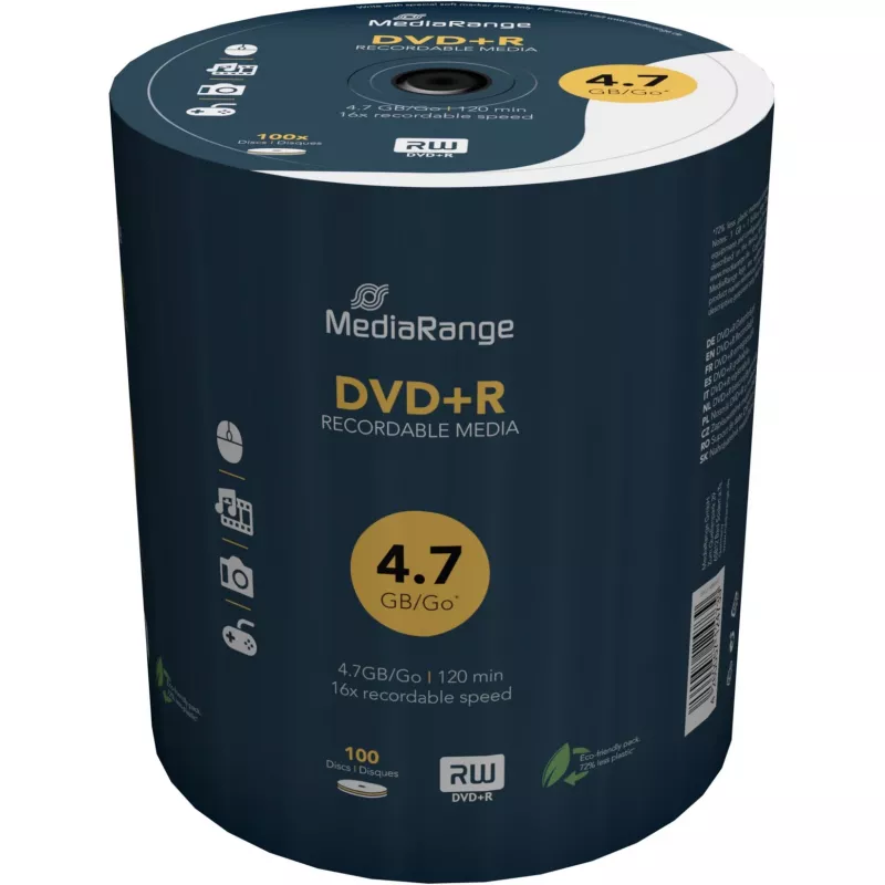 MEDIARANGE 100 vnt. DVD+R - 4.7 GB (120 min.) 16x