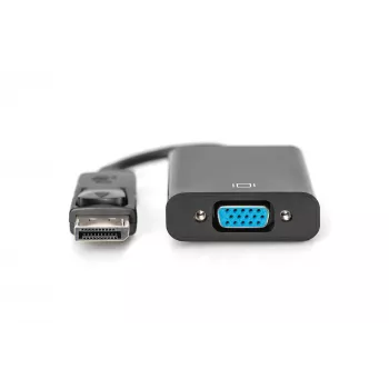 Assmann adapterinis kabelis DisplayPort → HD15 (VGA), 0,15 m, su užraktu, juodas