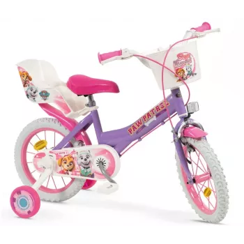 Vaikiškas dviratis 14 inch Paw Patrol Violetinis 1480 Mergaitėms TOIMSA