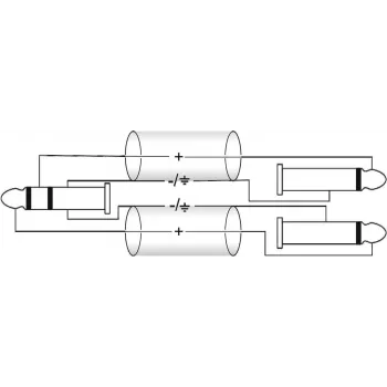 Adapterinis kabelis Omnitronic 3,5 mm į 2×6,3 mm, 6 m, juodas