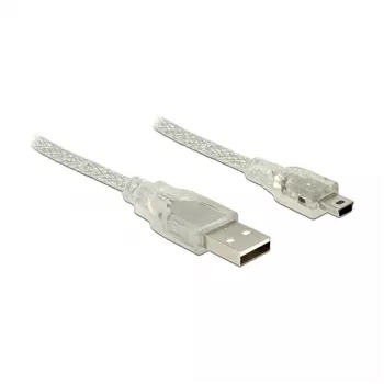 USB kabelis DeLOCK 83909 5m USB 2.0 A-Mini-B permatomas
