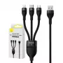 USB kabelis Baseus SUP0003351 1,2m USB A USB C/Micro USB-A/Lightning juodas