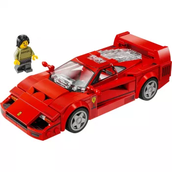 LEGO Speed Champions Ferrari F40 Supercar statomas modelis su vairuotojo minifigūrėle, 9+ metų vaikams