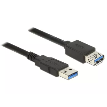USB 3.2 Gen 1 ilginimo laidas, USB-A kištukas > USB-A lizdas (juodas, 2 m, SuperSpeed)