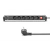 Digitus 6-ių lizdų biuro maitinimo juosta su 3 USB prievadais, 1,5 m laidas