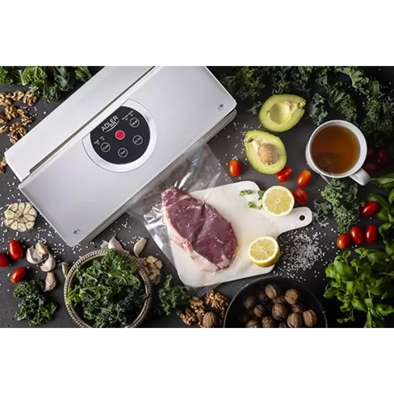 Vakuuminis pakuotojas Adler AD 4503, 130 W, vakuumas -750 iki -800 mbar, C tipo kištukas, pilkai baltas