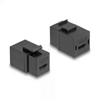 DeLOCK Keystone modulis USB 2.0 Type-C motina–motina juodas
