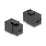 DeLOCK Keystone modulis USB 2.0 Type-C motina–motina juodas