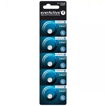 Ličio moneta baterija everActive CR927 3V, 30 mAh, aukštis 2,7 mm – pakuotė 5 vnt.