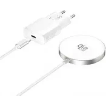 4smarts belaidžio įkrovimo rinkinys Qi2/MagSafe 25 W, 1,5 m, baltas (541708)