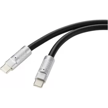 Renkforce USB-C® laidas USB 2.0 USB-C® kištukas, USB-C® kištukas 0,50 m Juoda RF-6056870