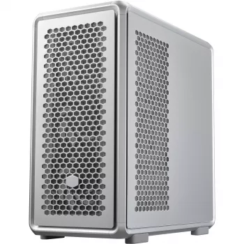Korpusas Cooler Master MasterFrame 600 Midi Tower sidabrinis — ATX/Micro-ATX/ITX, grūdintas stiklas, palaiko 3x140 mm priekinius ventiliatorius