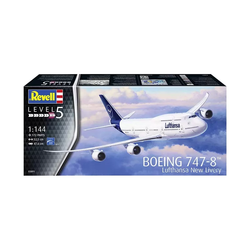 Replė Revell Boeing 747-8 Lufthansa nauja dažymo schema