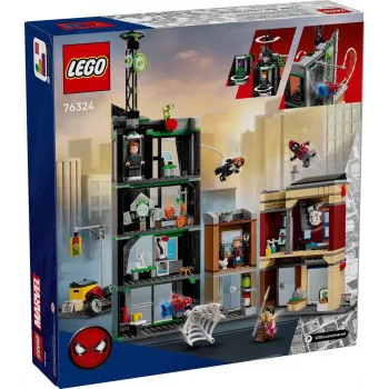 Konstruktorius LEGO Marvel rinkinys 76324 Žmogus voras prieš Oscorp, 808 dalių, 8 minifigūrėlės, nuo 10 m.