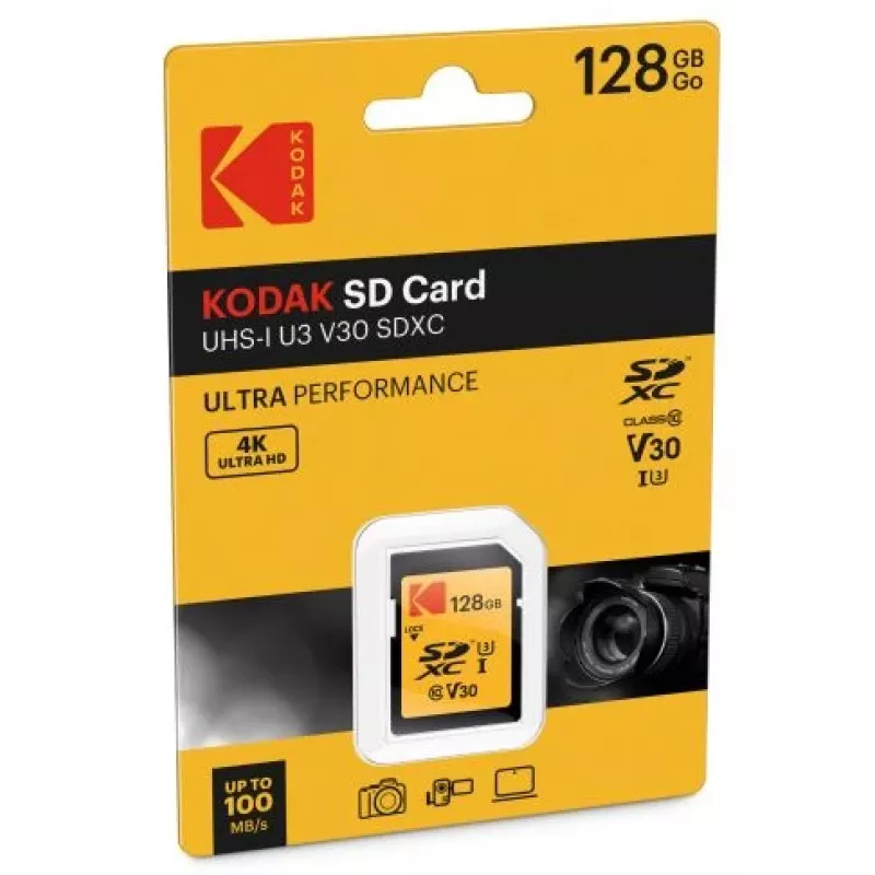 Kodak atminties kortelė 128GB SDXC UHS-I UHS Class 3 / Class10 650x (EKMSD128GXC10HPRK)