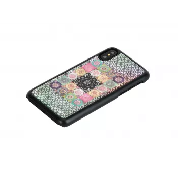 iKins apsauginis dėklas iPhone XS / XS S — Flower Garden dizainas, juodas
