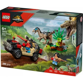 Konstruktorius LEGO Jurassic World 76972 Raptor Off-Road Escape, 285 dalių, 2 minifigūrėlės, nuo 6 metų