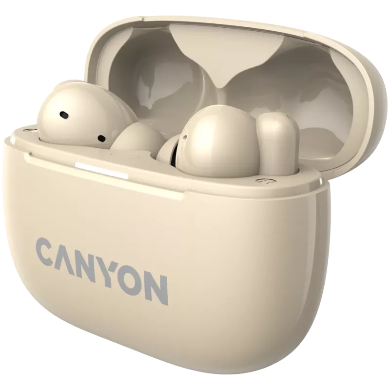 Canyon CNS-TWS10BG Ausinės ir ausinių rinkinys Tikras belaidis stereofoninis (TWS) Įstatomos ausinės pokalbiams/muzikai/sportui/kasdieniam naudojimui USB Type-C Bluetooth Smėlio spalvos (CNS-TWS10BG)