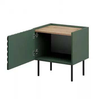Naktiniai staliukai Cama Meble ONDA 2 vnt 50×40×H54 cm, žali, MDF/medžio drožlių plokštė, 16 mm rėmas